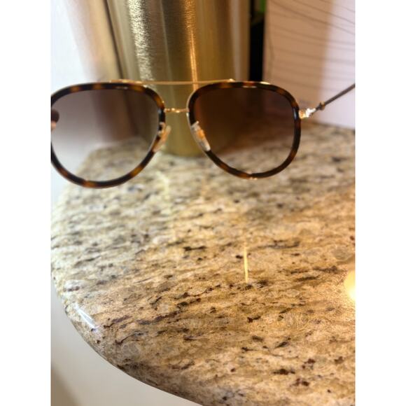 Gucci Acetate Aviator Sunglasses Tortoise MSRP $499 - Picture 7 of 10